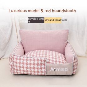 Removable And Washable Pet Bed Four Seasons Universal (Option: Red-Pet Nest Only-L)