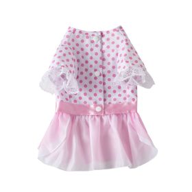 Dog Clothes Pet Polka Dot Breathable Princess Tulle Skirt (Option: Pink-M)
