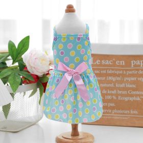 Thin PET Skirt Cat Sling Polka Dot Skirt Dog Clothes (Option: Blue-XS)