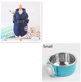 Waterproof Dog Clothes Winter Dog Coat With Harness Warm Pet Clothing Big Dog Jacket Chihuahua Labrador Coat Costume (Option: Blue-S)