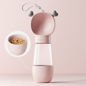 Portable Dog Water Bottle,2 In 1 Dog Water Bottle Dispenser With Food Container,Leak Proof Dog Travel Water Bottle For Walking,Hiking And Travel Water (Color: Pink, Size: Water and food)