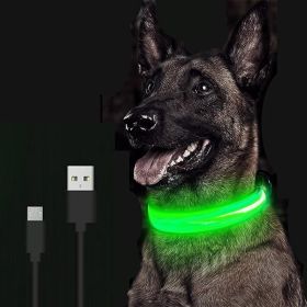 LED Glowing Dog Collar Rechargeable Luminous Collar Adjustable large Dog Night Light Collar Pet Safety Collar for Small Dogs Cat ,halloween pet collar (Color: Pink Battery, Size: M)