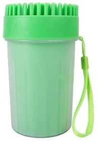 Pet Portable Paw Cleaner Dog Paw Washer Cup Paw Cleaner for Cats and Small / Medium / Large Dogs (Color: Green, Size: small)