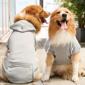 Plaid Dog Hoodie Pet Clothes Sweaters with Hat and Pocket Christmas Classic Plaid Small Medium Dogs Dog Costumes (colour: Big dog zipper pocket sweater grey, Size: 2XL (chest circumference 60, back length 42cm))