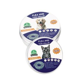 Flea & Tick Collar for Cats and Dogs; 2 Pack; 14 Months Protection; Kills & Repels Fleas and Ticks; Adjustable length (colour: Grey - cans, Size: Dog - Length 63cm)