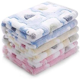 1 Pack 2 Blankets Super Soft Fluffy Premium Cute Elephant Pattern Pet Blanket Flannel Throw for Dog Puppy Cat (Color: Pink, Size: Small (Pack of 2))