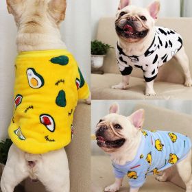 Autumn/Winter warm dog coat Small; medium dog; Flannel warm dog clothing pet supplies; dog clothing (colour: Duck beckoning under the blue sky, Size: S)