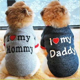 Letter Print Pet Sweater For Dog & Cat; Warm Dog Sweater Soft Cat Sweatshirt; Winter Pet Apparel (Color: Light Grey, Size: L)