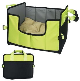 Pet Life 'Travel-Nest' Folding Travel Cat and Dog Bed (Color: Green, Size: small)