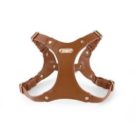 Small Dog Soft Leather Pet Box Leash (Option: Harnessdeer brown-M)